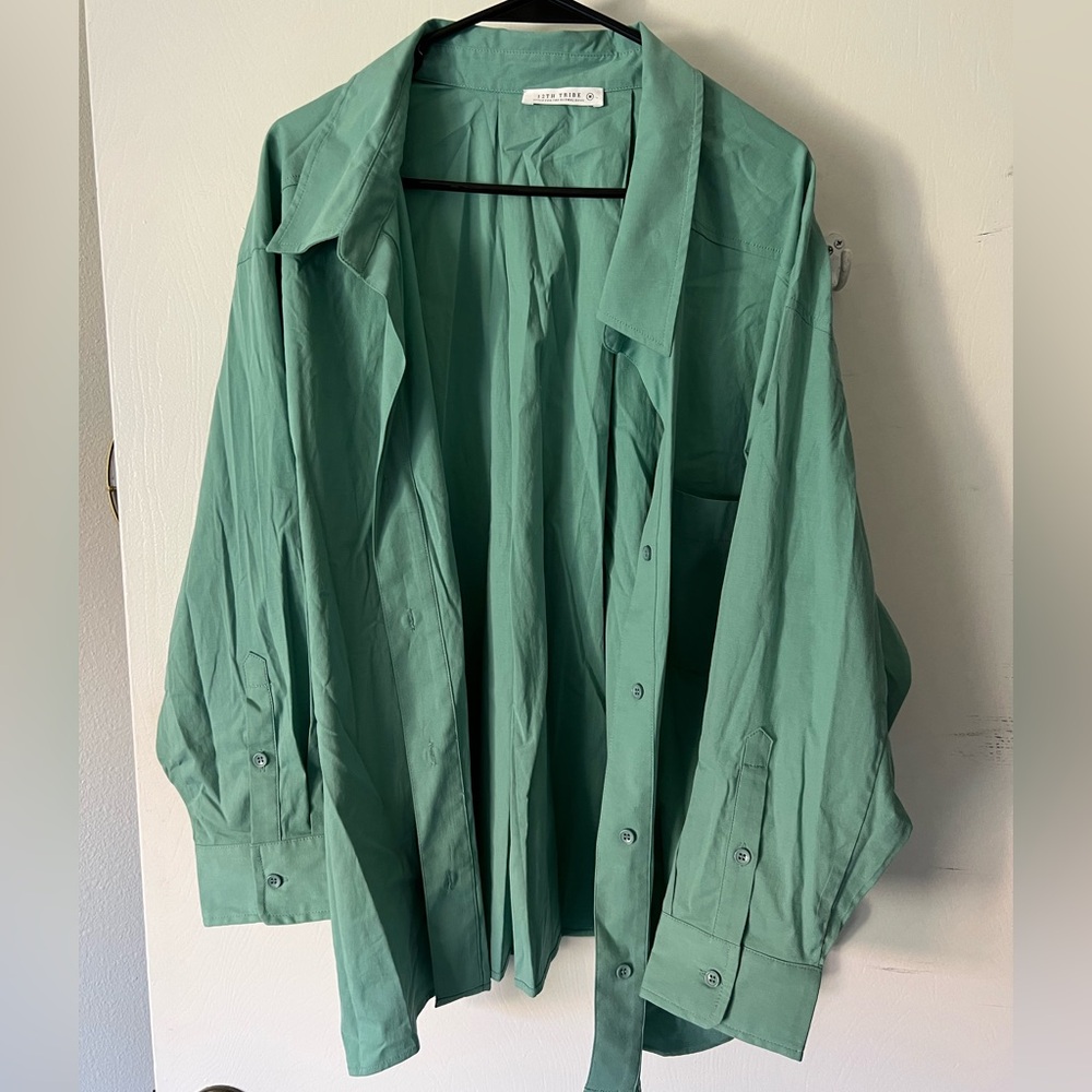 12th tribe button down loose shirt